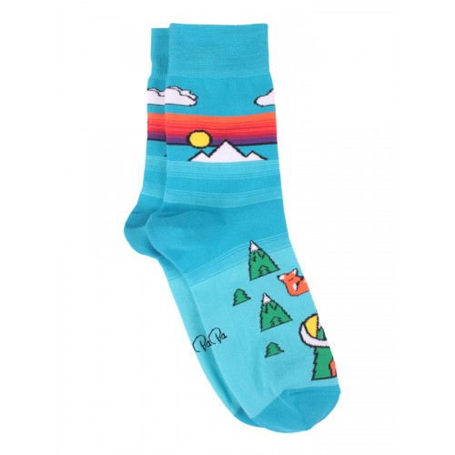 Купить Цветные носки с принтом "Закат в горах"