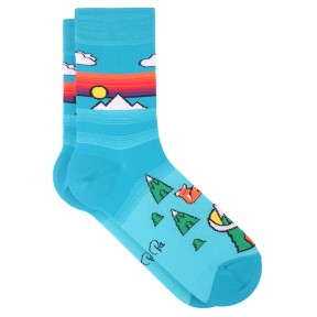 Цветные носки с принтом "Закат в горах"