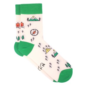 Цветные носки с принтом "Лес и компас"