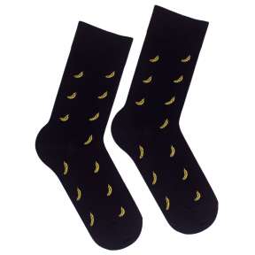 Черные носки с принтом Бананы B10
