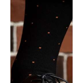 Черные носки с оранжевыми точками B18