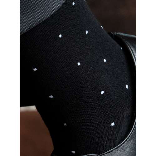 Набор деловых чёрных носков с принтами и точками, 10 пар
