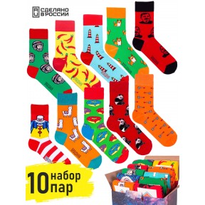 10 пар, набор цветных носков в подарочной коробке F10-01