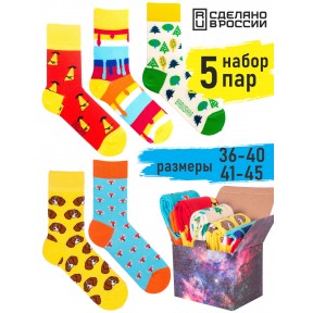 5 пар, набор цветных носков в подарочной коробке F5-06