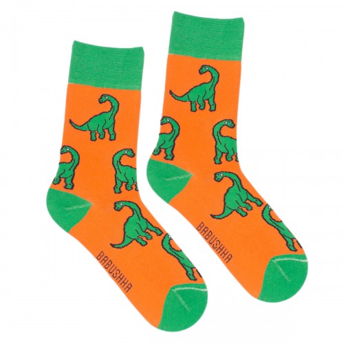 Купить Оранжевые носки Динозавры M/G41