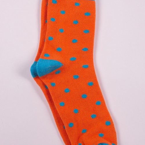 Детские носки в горошек оранжевые