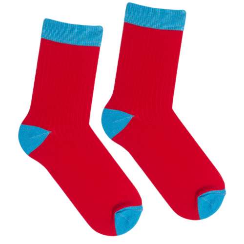 Детские носки в рубчик красные