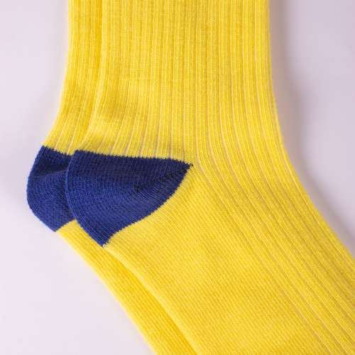 Детские носки в рубчик желтые 