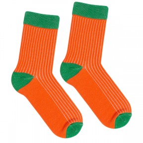 Детские носки в рубчик оранжевые Д94