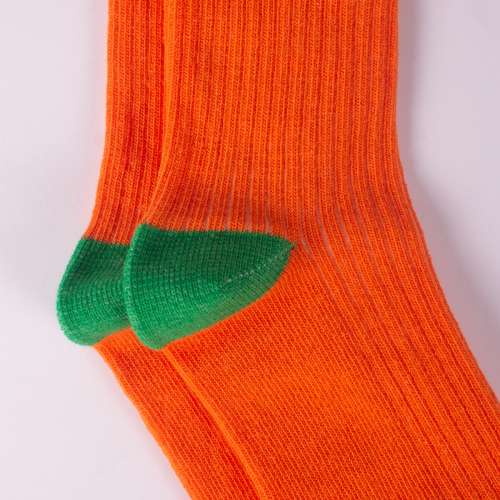 Детские носки в рубчик оранжевые 