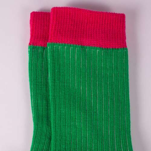 Детские носки в рубчик зеленые 