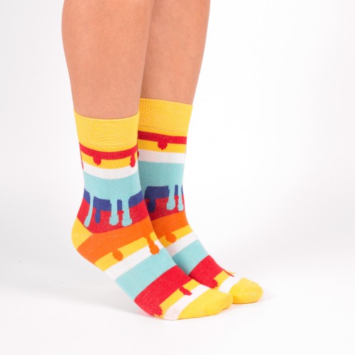 Цветные дизайнерские носки с потеками 
