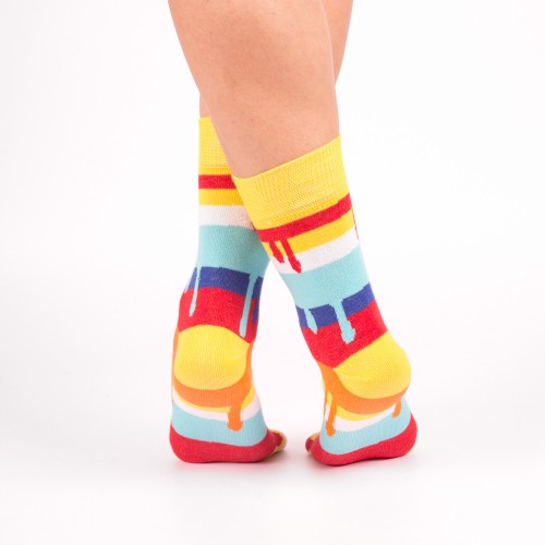 Цветные дизайнерские носки с потеками 