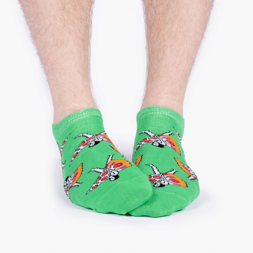 Зеленые носки с пиццей