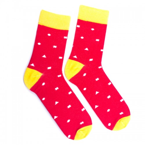 Красные носки с орнаментом "Йошкар-Ола"
