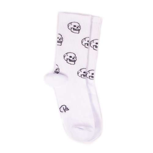 Белые спортивные носки с черепами S51