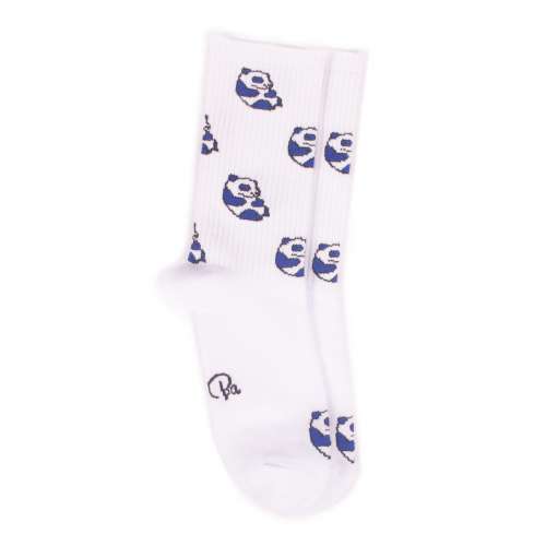 Белые спортивные носки с пандами S53