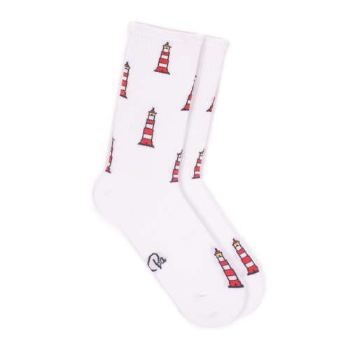 Белые спортивные носки с маяками S54