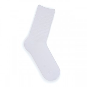 Носки со спортивной резинкой белые однотонные S1