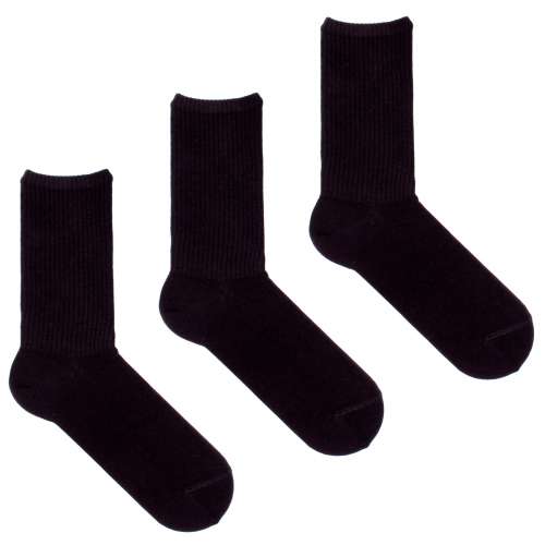 Набор носков со спортивной резинкой, 3 пары черные